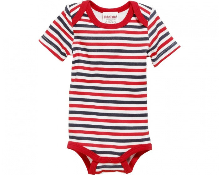Playshoes Romper Sterren korte mouw blauw/rood 2 stuks mt 86/92