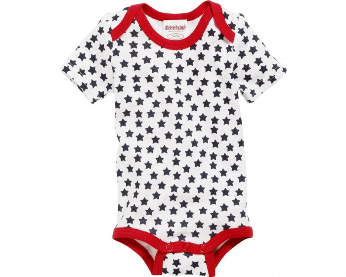 Playshoes Romper Sterren korte mouw blauw/rood 2 stuks mt 50/56