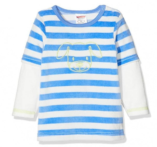 Schnizler trui velours junior blauw mt 86