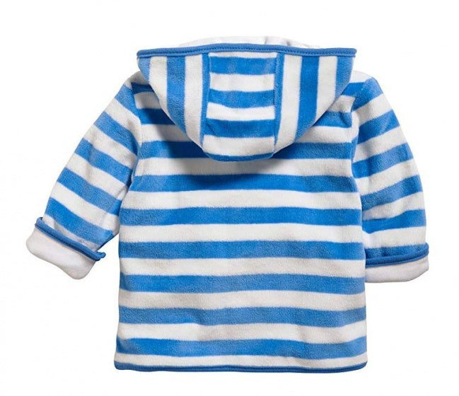 Schnizler vest/jack velours junior blauw mt 56