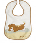 slabbetje klittenband hond wit/bruin 24 x 28 cm