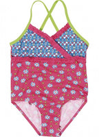 badpak UV-werend met bloemetjes roze maat 86/92