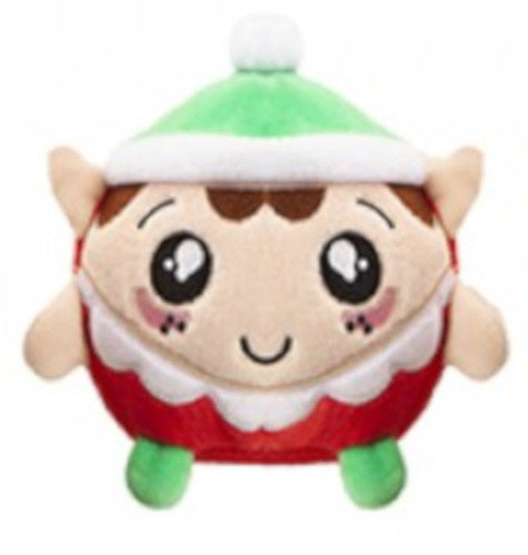 knuffel Squishimi Xmas junior pluche 9 cm groen/rood
