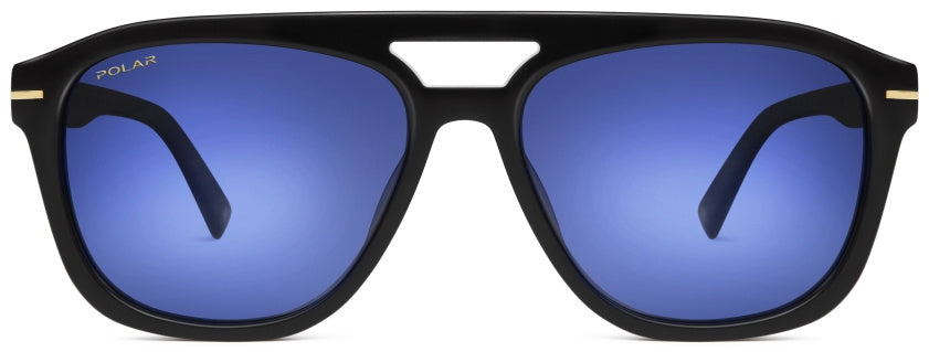 zonnebril Gold 102 unisex gepolariseerd Cat. 4 zwart/blauw