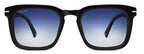 zonnebril Gold 103 unisex cat. 4 vierkant zwart/blauw