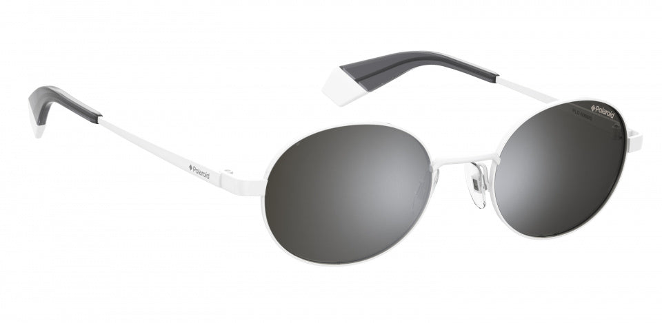 zonnebril 6066/S unisex cat. 3 rond RVS wit/grijs