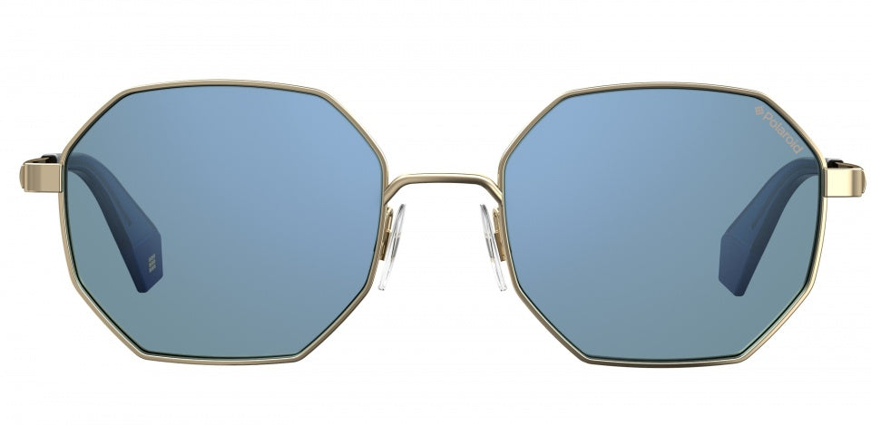 zonnebril 6066/S unisex cat. 3 multishape RVS goud/blauw