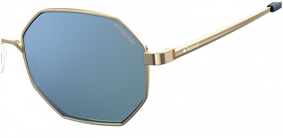 zonnebril 6066/S unisex cat. 3 multishape RVS goud/blauw