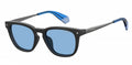 zonnebril 6080/G/CS cat. 3 vierkant staal zwart/blauw
