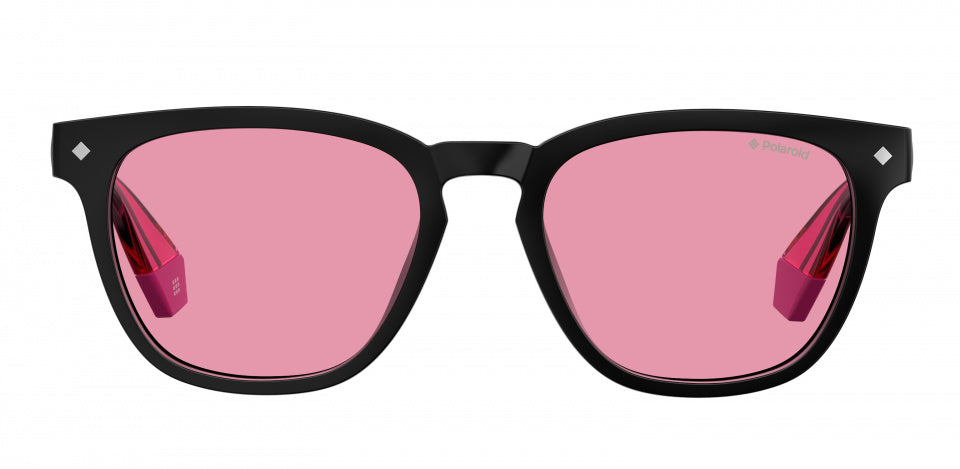 zonnebril 6080/G/CS cat. 3 vierkant staal zwart/roze