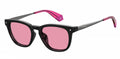 zonnebril 6080/G/CS cat. 3 vierkant staal zwart/roze
