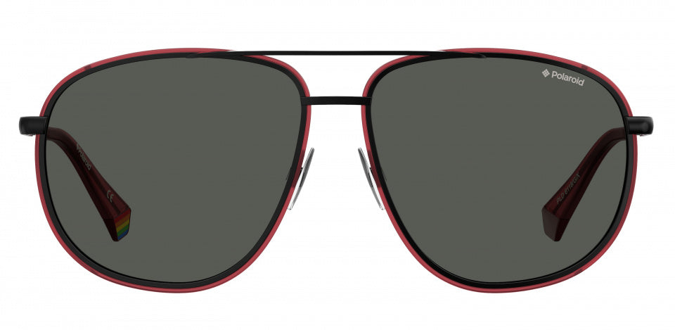 zonnebril 6118/G/S heren cat. 3 staal zwart/rood