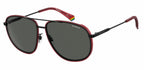 zonnebril 6118/G/S heren cat. 3 staal zwart/rood