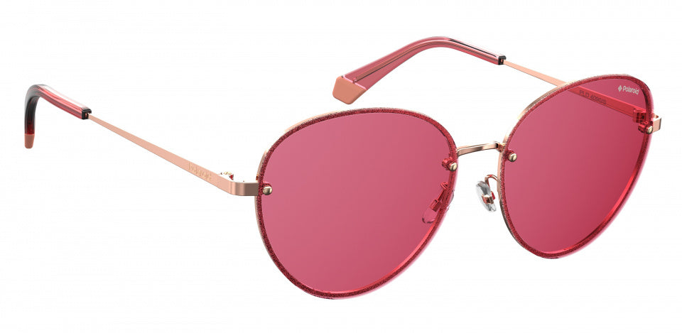 zonnebril 4090/S dames cat. 3 ovaal staal roze/goud