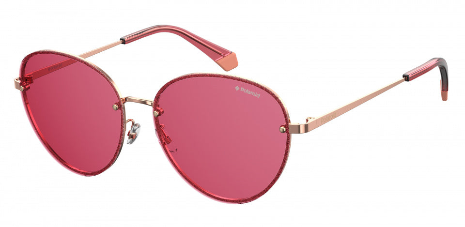 zonnebril 4090/S dames cat. 3 ovaal staal roze/goud