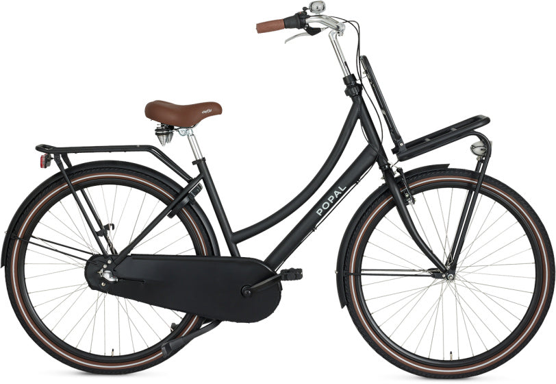 Popal Daily Dutch Basic+ 28 Inch 47 cm Dames 3V Terugtraprem Matzwart