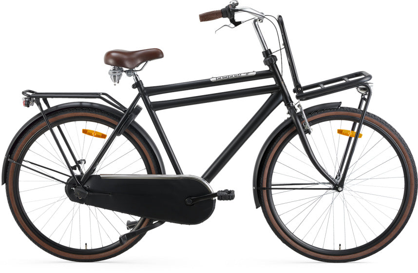 Popal Daily Dutch Basic+ 28 Inch 50 cm Heren 3V Terugtraprem Matzwart