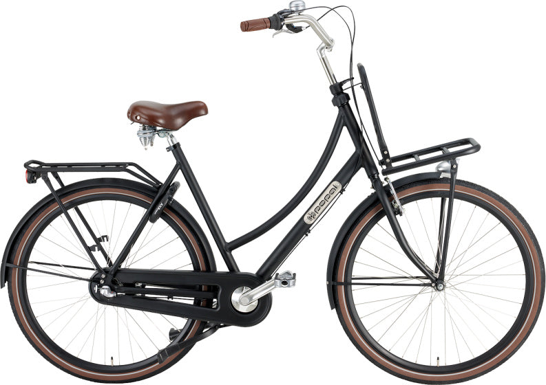 Popal Daily Dutch Prestige 28 Inch 57 cm Dames 3V Terugtraprem Matzwart