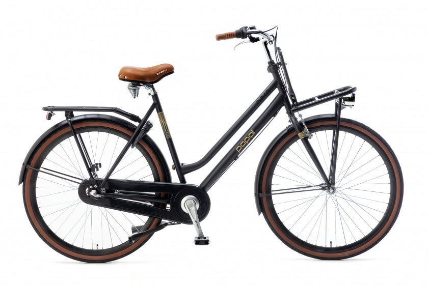 Popal Nera 28 Inch 57 cm Dames 3V Terugtraprem Matzwart