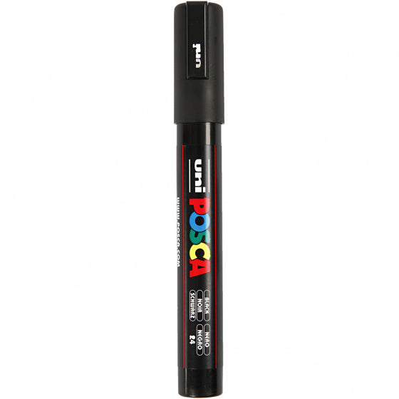 Uni posca verfmarker pc5m zwart - conische punt 2,5 mm