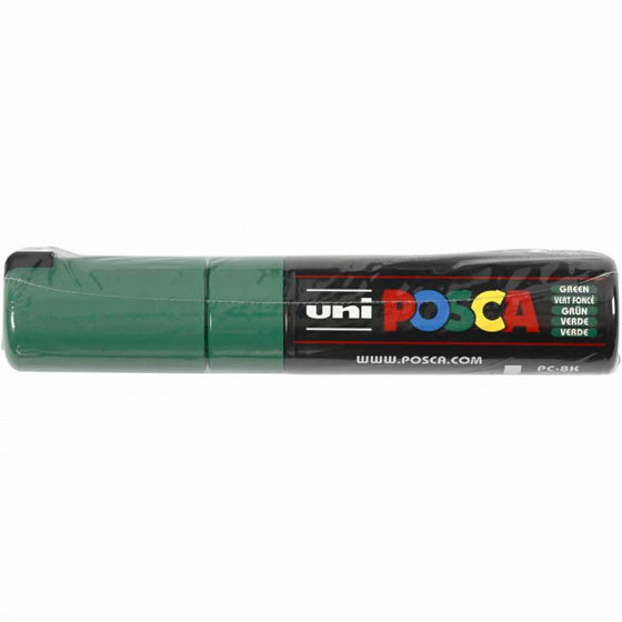 Uni posca verfmarker 8k donkergroen - beitelpunt 8mm