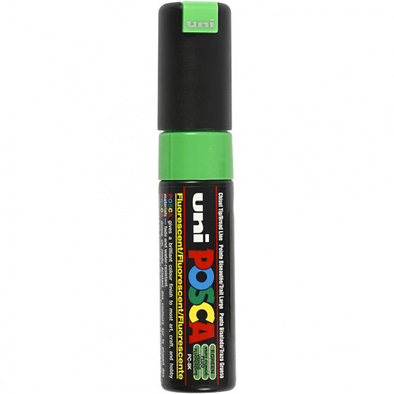 Uni posca verfmarker 8k neon groen- beitelpunt 8mm