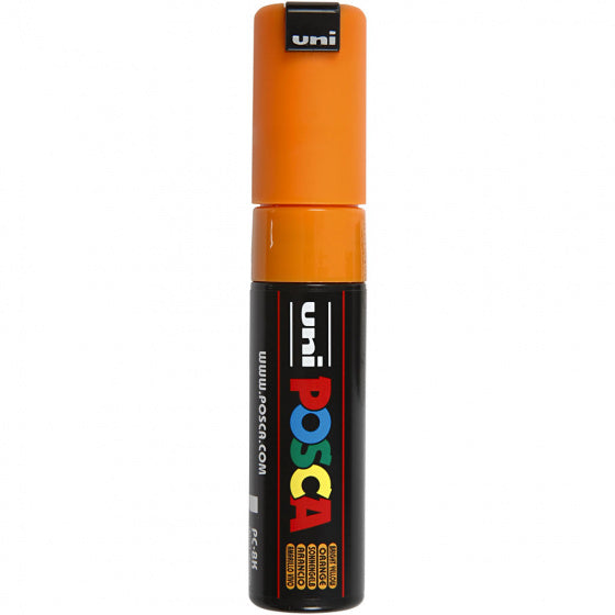Uni posca verfmarker 8k oranje - beitelpunt 8mm