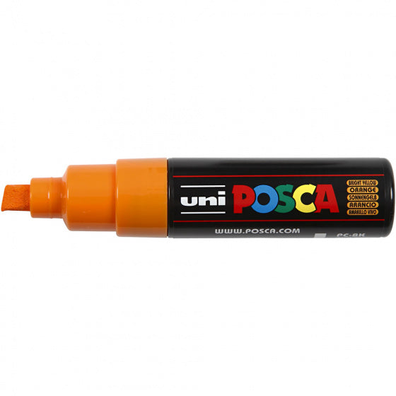 Uni posca verfmarker 8k oranje - beitelpunt 8mm