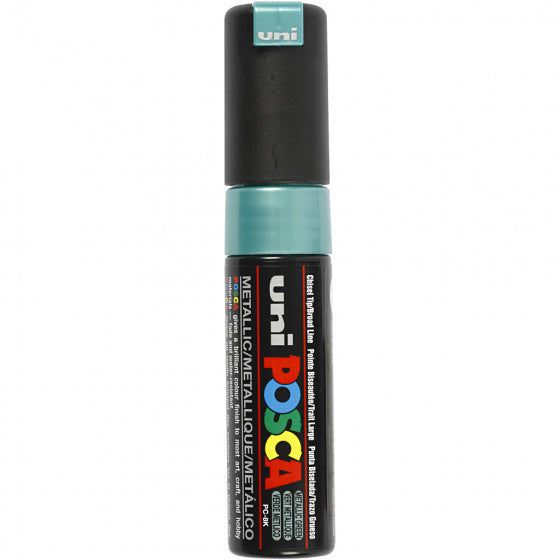 uni posca verfmarker 8k metallic groen - beitelpunt 8mm