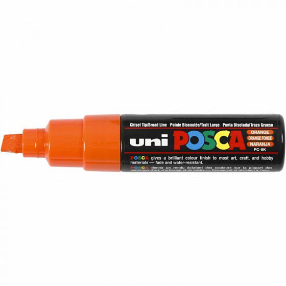 Uni posca verfmarker 8k donkeroranje - beitelpunt 8mm