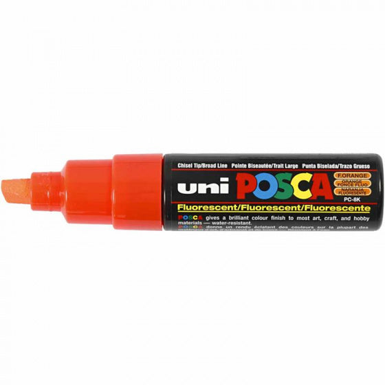 Uni posca verfmarker 8k oranje- beitelpunt 8mm