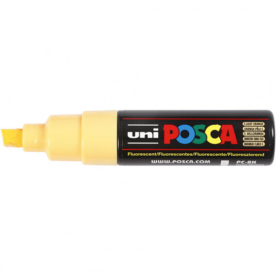 Uni posca verfmarker 8k neon lichtoranje - beitelpunt 8mm