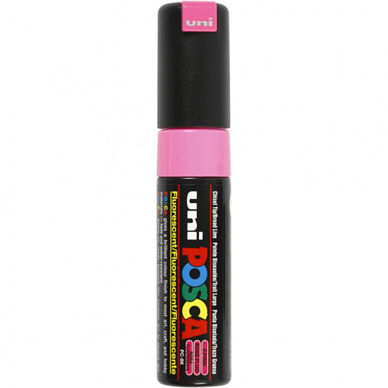 Uni posca verfmarker 8k neon roze- beitelpunt 8mm