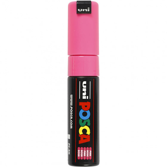 Uni posca verfmarker 8k roze - beitelpunt 8mm