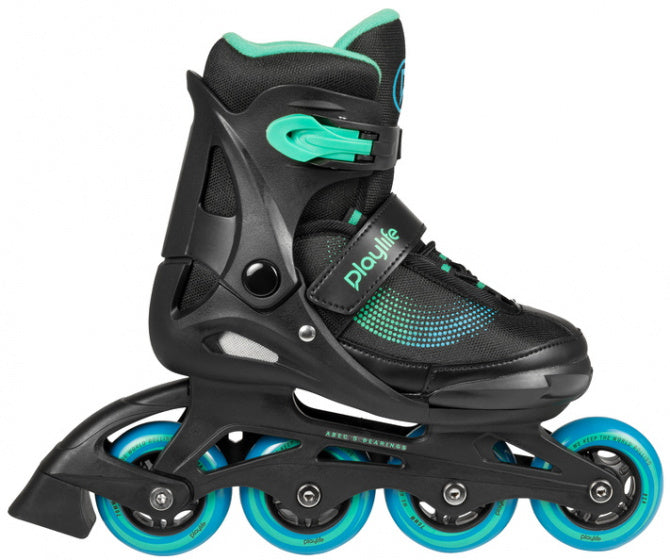 Playlife Inline skates Joker hardboot 82A zwart/groen mtmt 31-34