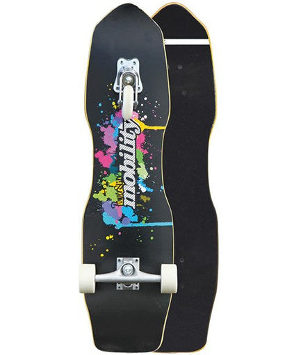 skateboard Quakeboard 24,4 x 82 cm hout zwart/wit