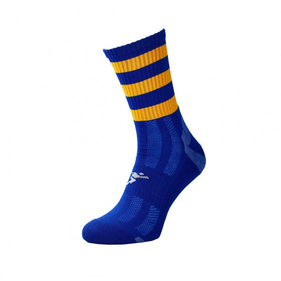 sportsokken Pro junior nylon blauw/oranje maat 35-39