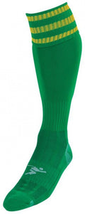 voetbalsokken Pro junior nylon groen/goud maat 35-39