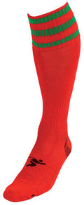 voetbalsokken Pro unisex nylon rood/groen maat 40-44