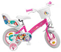 princess 12 inch 22 cm meisjes knijprem roze/wit