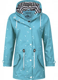 regenjas dames met capuchon polyester/polyurethaan blauw mt 34