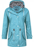 regenjas dames met capuchon polyester/polyurethaan blauw mt 34