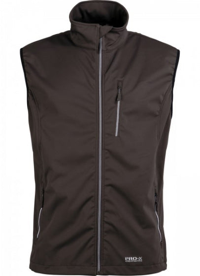 Probadge Softshellvest Mateo heren polyester antraciet mt S