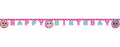 slinger happy birthday Glitterati 200 cm karton roze