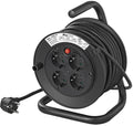 Proplus Kabelhaspel Schuko VV 4-weg 15 meter 3x1,5mm² zwart