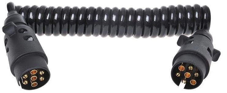 Proplus Spiraalkabel CEE 2x stekker 7-polig 3 meter PVC zwart