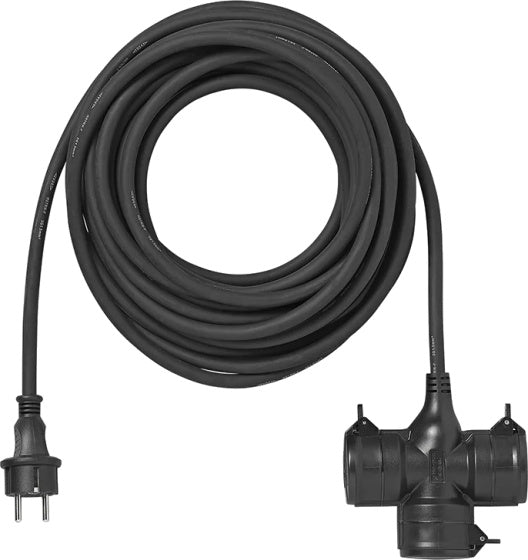 Proplus Verlengkabel Schuko 3-voudig 25 meter 3x1,5mm² zwart