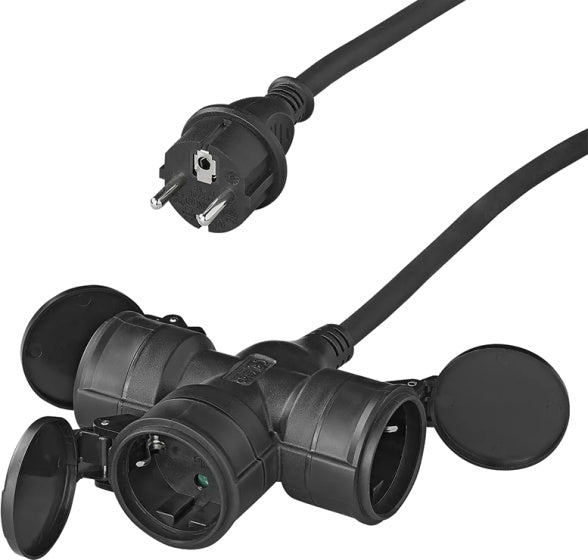 Proplus Verlengkabel Schuko 3-voudig 25 meter 3x1,5mm² zwart