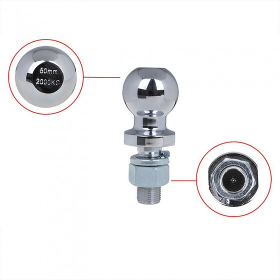 Proplus Trekhaakkogel 50 mm M22 recht staal zilver