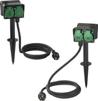 Proplus Tuincontactdoos Schuko 4-voudig 2 meter 3x1,5mm² zwart